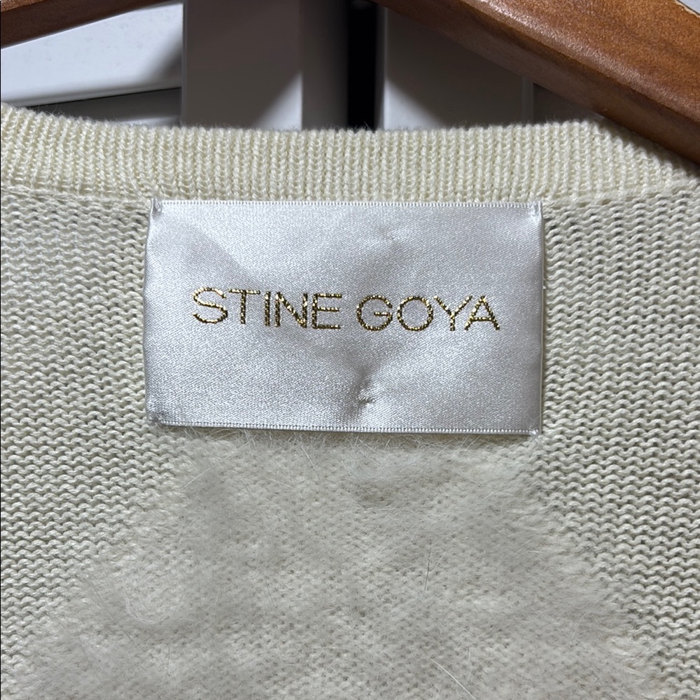 Stine Goya Cotton Angora Cream Trapeze Cardigan - Picture 3 of 7